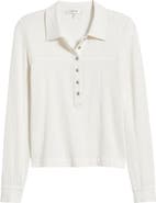 FRAME The Snap Long Sleeve Linen Blend Henley