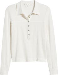 FRAME The Snap Long Sleeve Linen Blend Henley