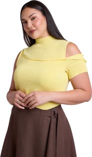 ELOQUII Asymmetric Layered Knit Top