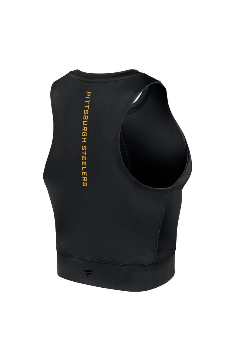 Fanatics Signature Women's Fanatics Signature Black Pittsburgh Steelers Studio Fitted Gym Tank Top, Alternate, color, Black