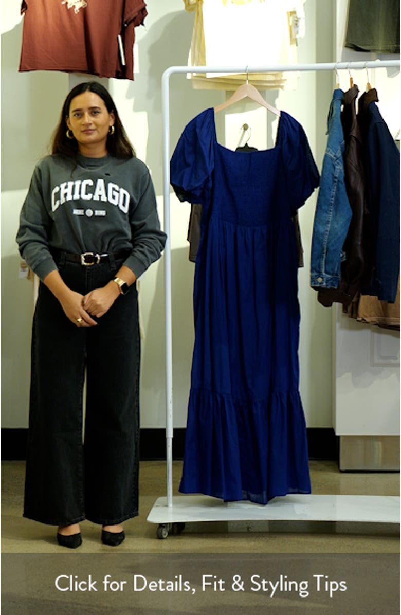 Bluebell Smocked Cotton Maxi Dress, sales video thumbnail