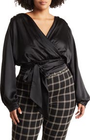 Renee C Solid V-Neck Open Back Blouse