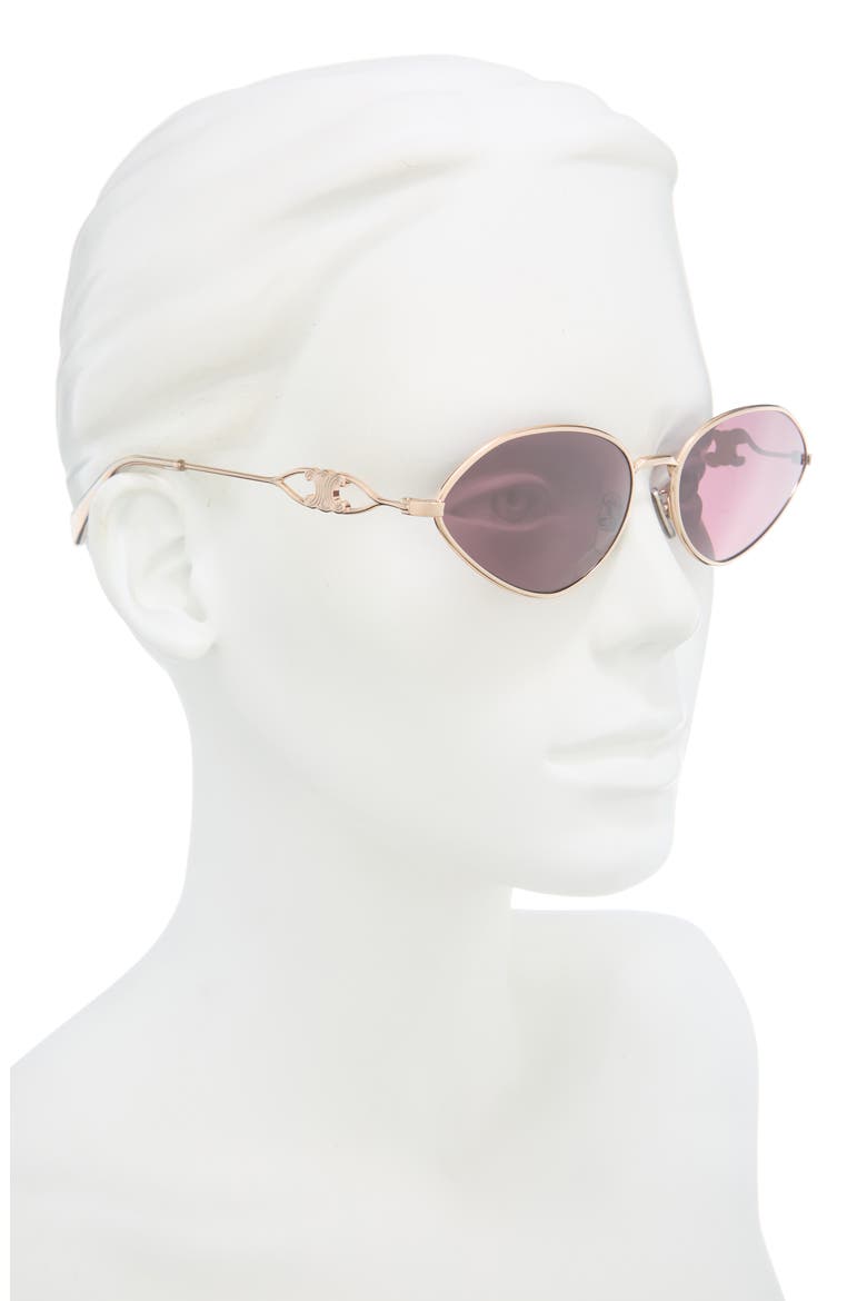 Wired 58mm Oval Sunglasses, Alternate, color, SHINY ROSE GOLD / BORDEAUX