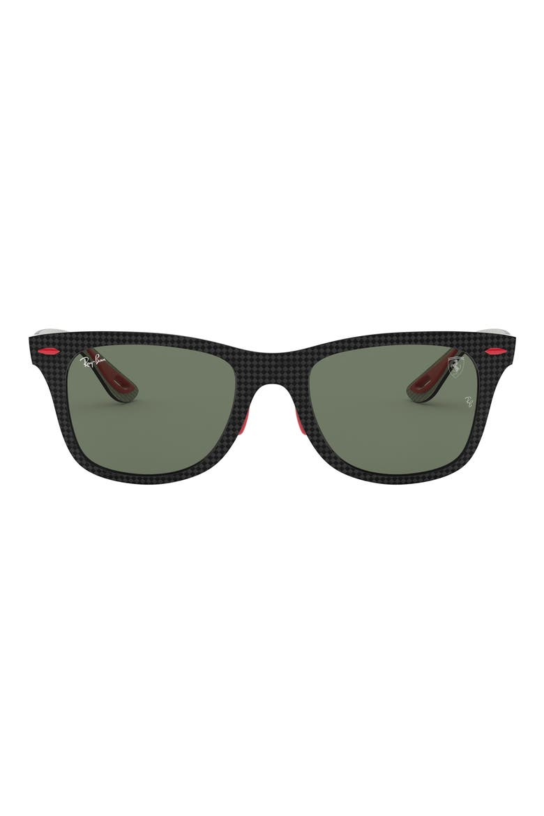 52mm Square Sunglasses, Main, color, CARBON / MATTE ALLUTEX / GREEN