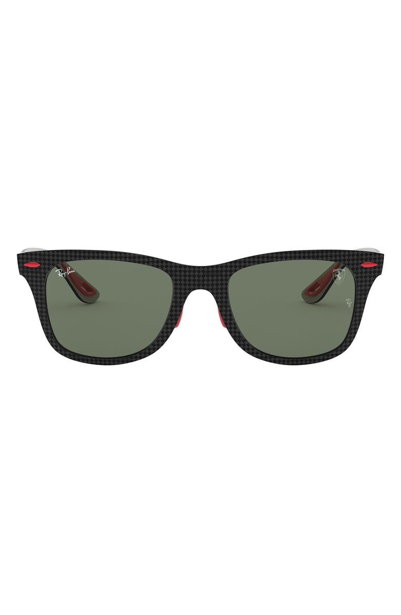 Ray-Ban 52mm Square Sunglasses, Main, color, Carbon / Matte Allutex / Green