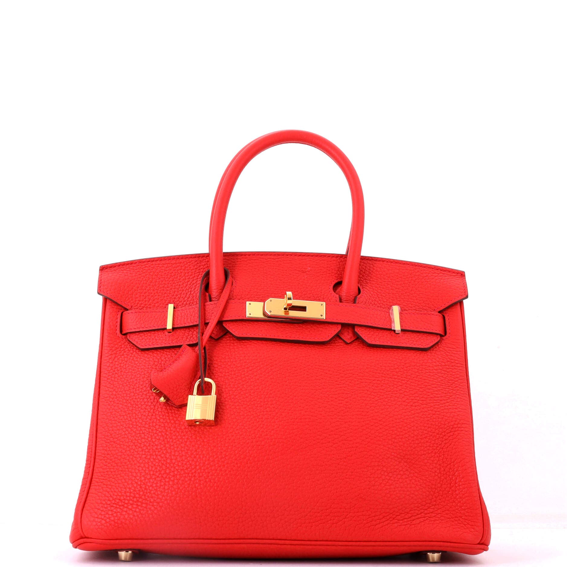Pre-Owned Hermes Birkin Handbag Red Togo with Gold Hardware 30, Main, color, Geranuim