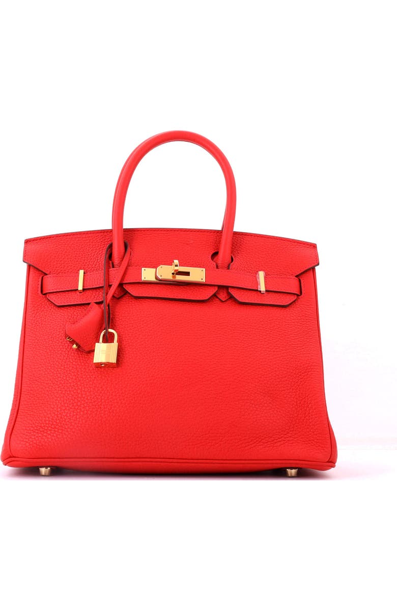 Pre-Owned Hermes Birkin Handbag Red Togo with Gold Hardware 30, Main, color, Geranuim