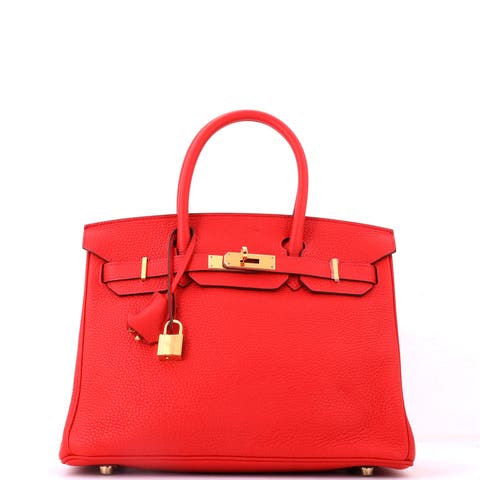 Birkin Handbag Red Togo with Gold Hardware 30