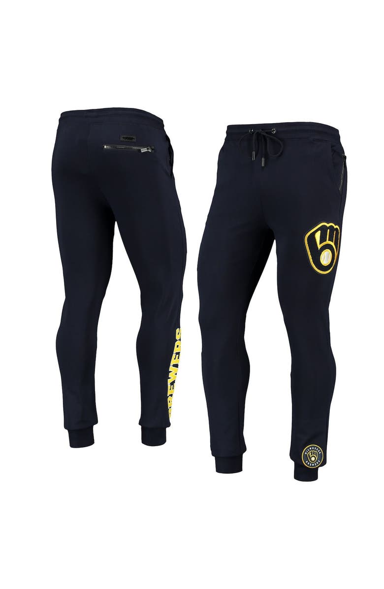 PRO STANDARD Men's Pro Standard Navy Milwaukee Brewers Logo Jogger Pants, Main, color, 