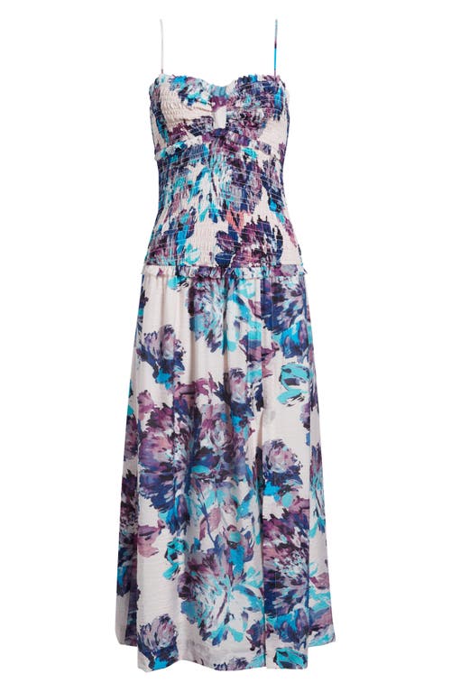 Chelsea28 Smocked Drop Waist Midi Dress In Multi