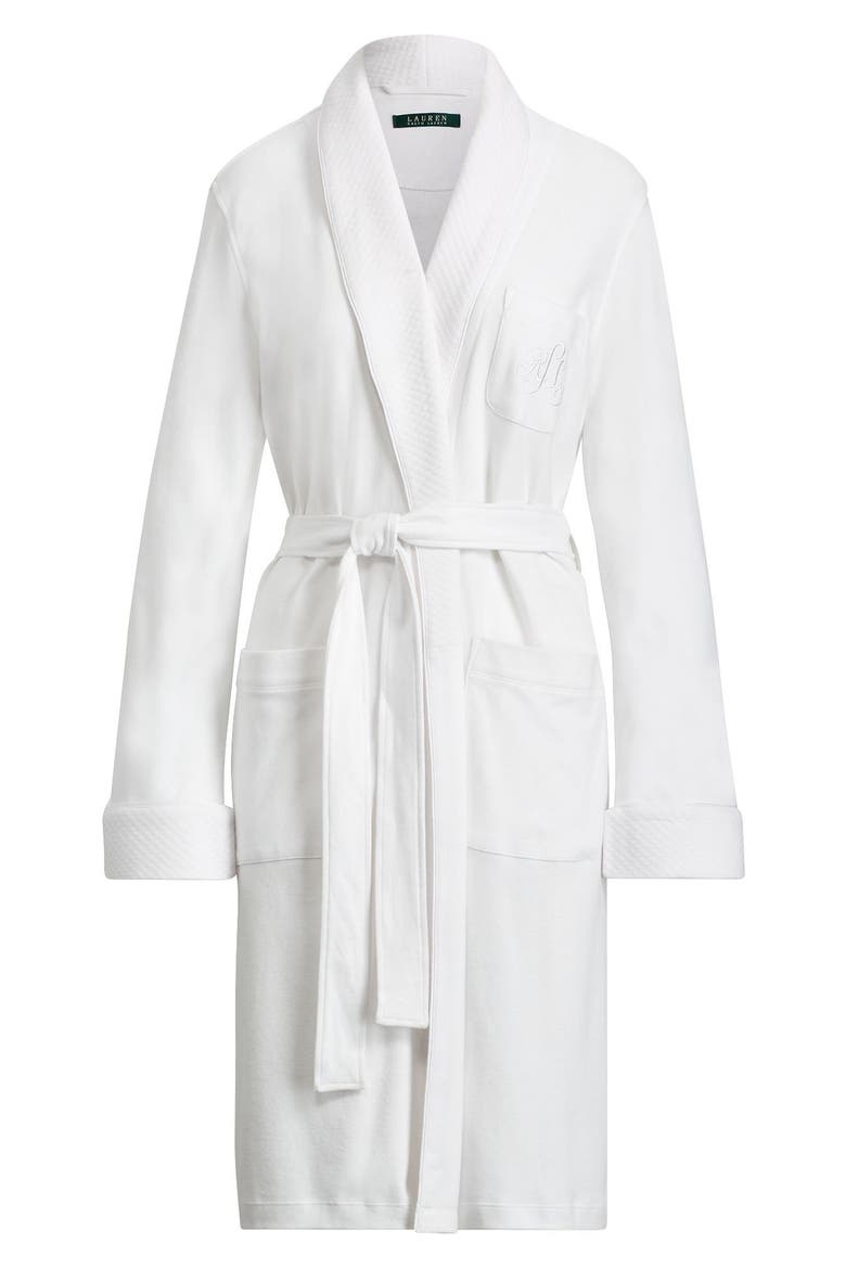 Quilted Collar Robe, Alternate, color, WHITE