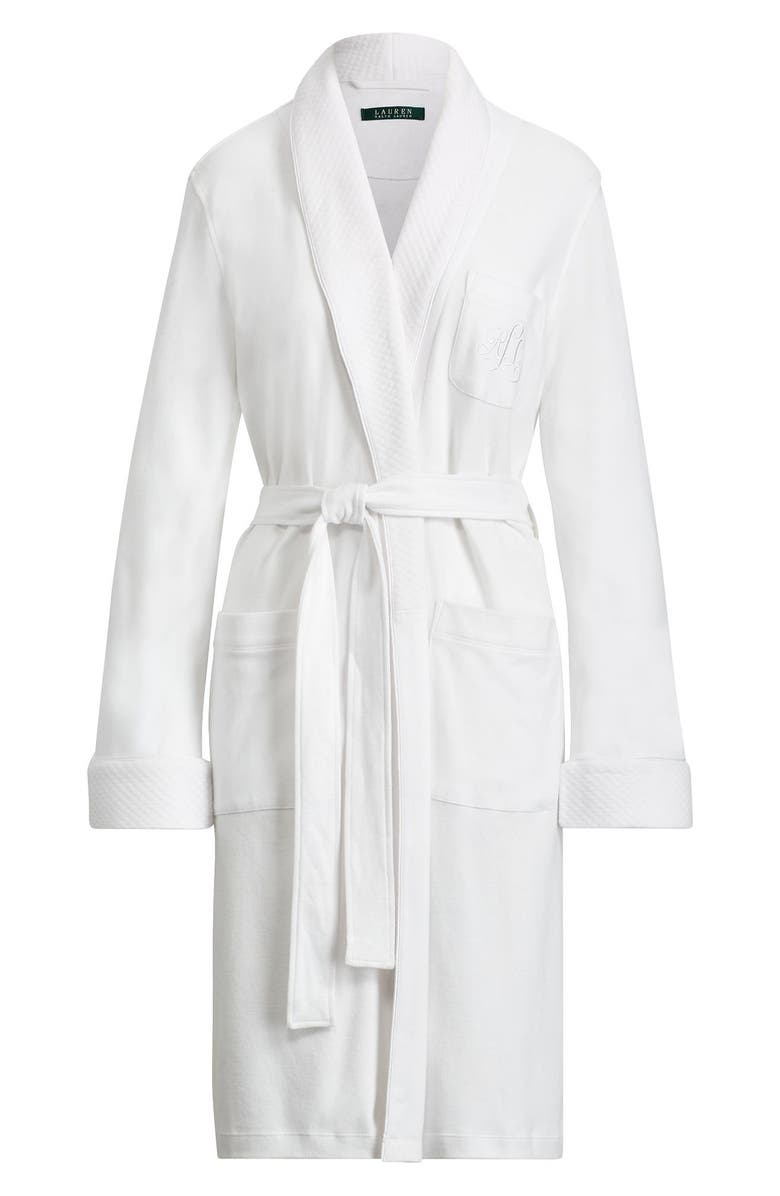 Lauren Ralph Lauren Quilted Collar Robe, Alternate, color, White