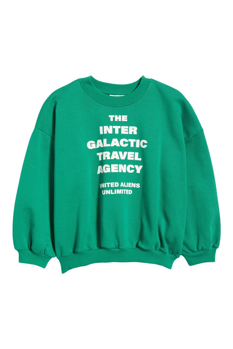Kids' Travel Agency Organic Cotton Sweatshirt, Main, color, GREEN