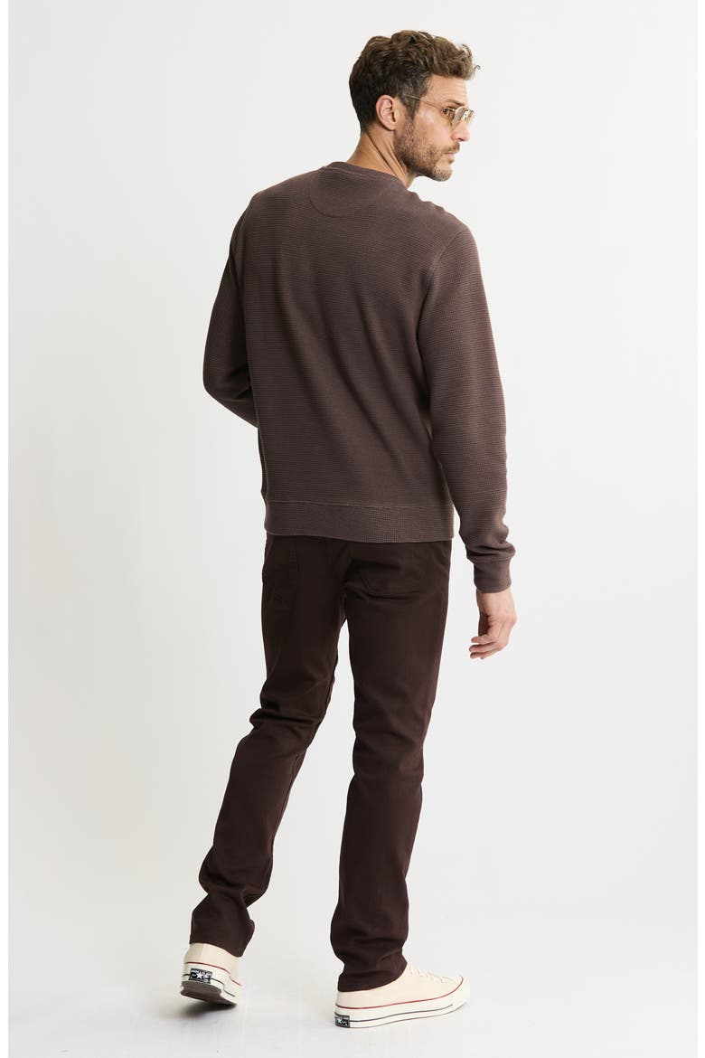 Textured Knit Crewneck Sweatshirt, Alternate, color, BROWN