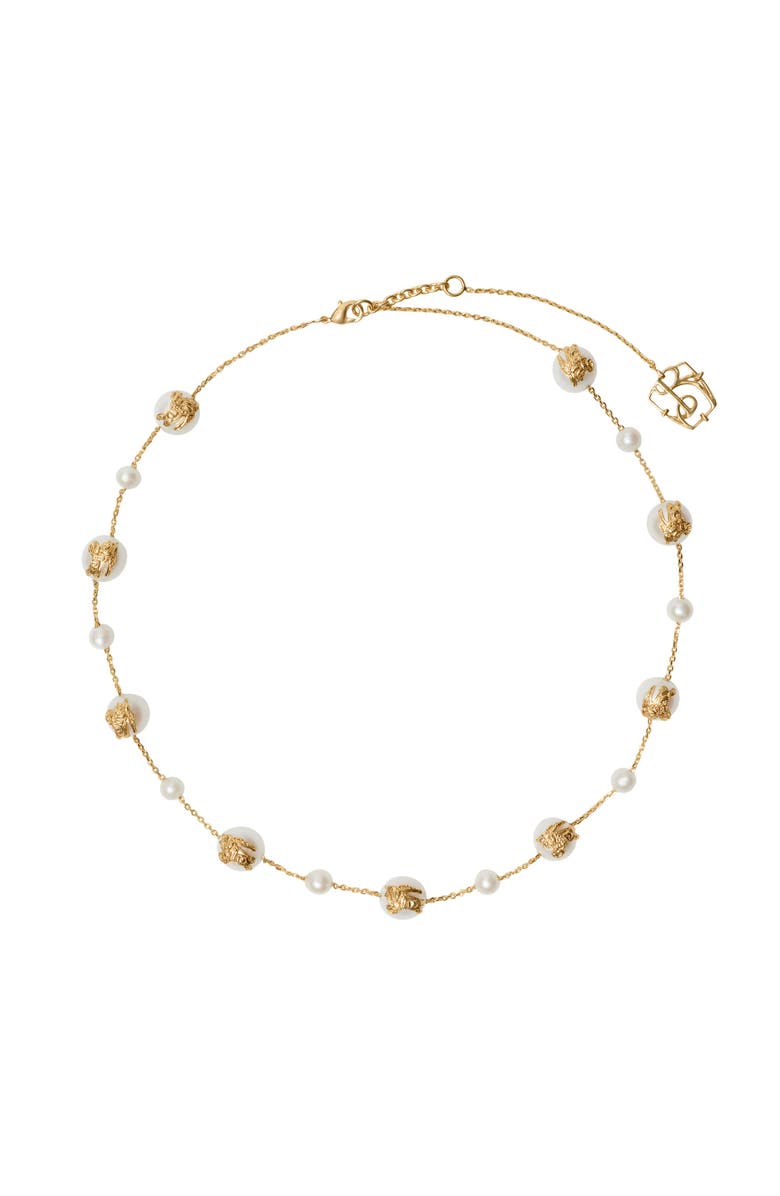 Burberry EKD Sphere Pearl Necklace, Main, color, Gold/Pearl