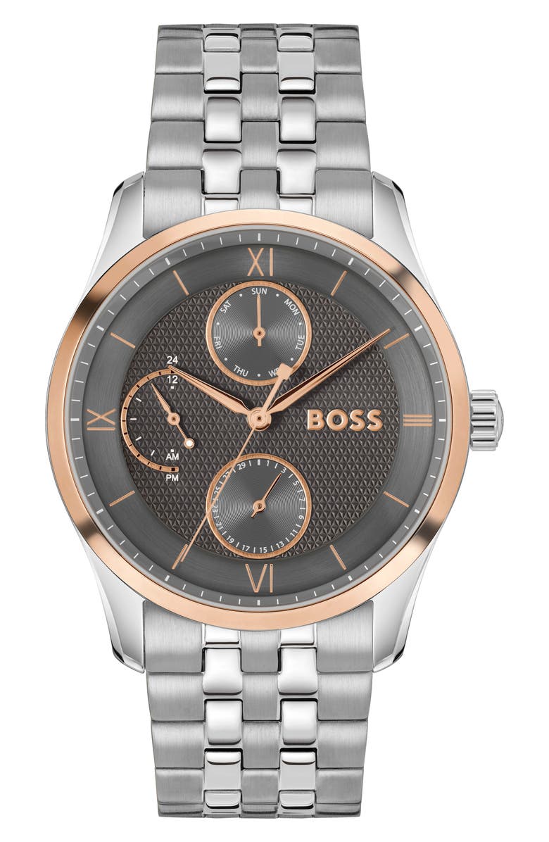 BOSS Principle Master Chronograph Watch, 41mm, Main, color, Gray