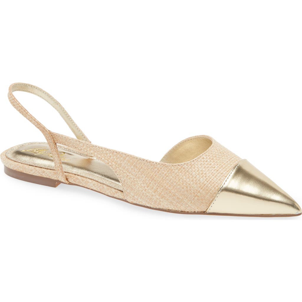 Lilly Pulitzer ® Dorsee Half D'orsay Pointed Toe Slingback Flat In Natural