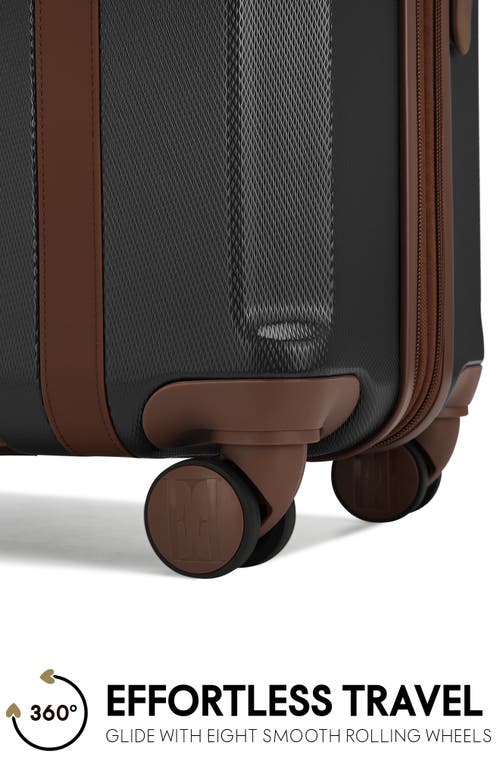 Elle Luxe Journey 3 Piece Expandable Retro Spinner Luggage Set In Black