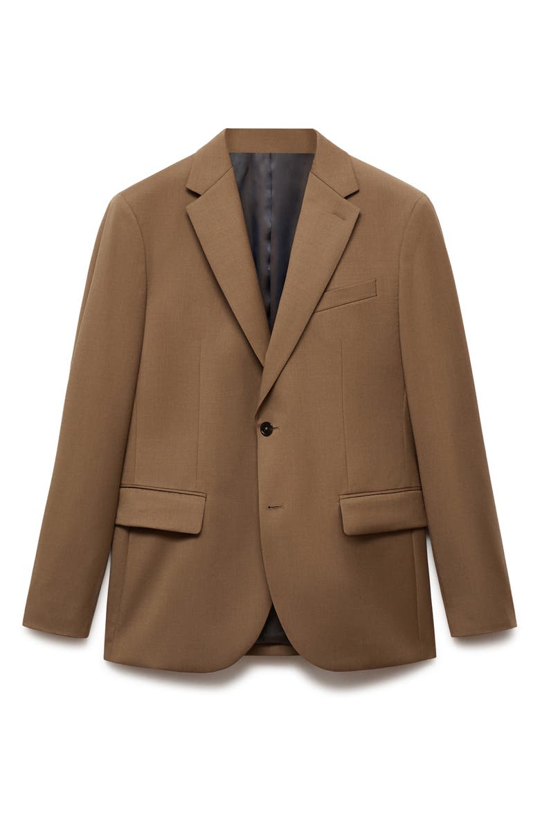 MANGO Slim Fit Virgin Wool Suit Blazer, Alternate, color, Brown