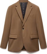 MANGO Slim Fit Virgin Wool Suit Blazer