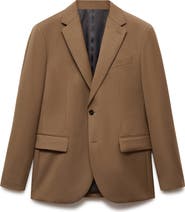MANGO Slim Fit Virgin Wool Suit Blazer