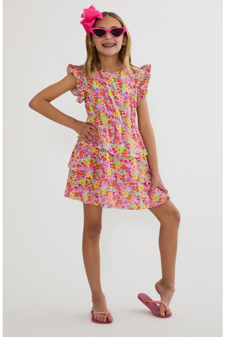 LITTLE HONEY DRESS, Main, color, NEON BOUQUET
