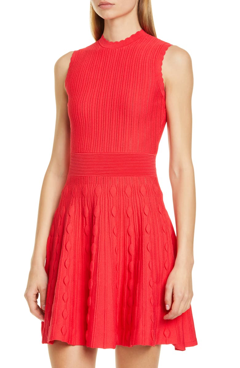 Ted Baker London Kamylia Scallop Knit Skater Dress, Alternate, color,