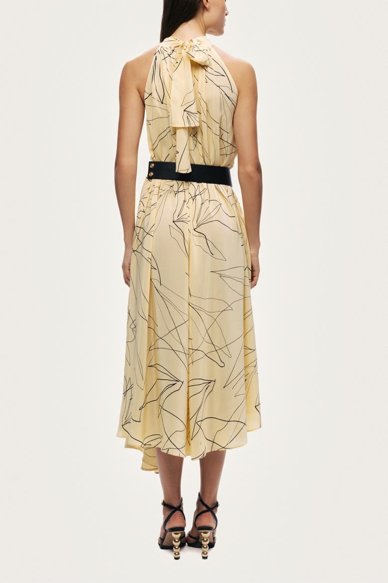 Printed Halter Midi Dress, Alternate, color, Multi-Colored