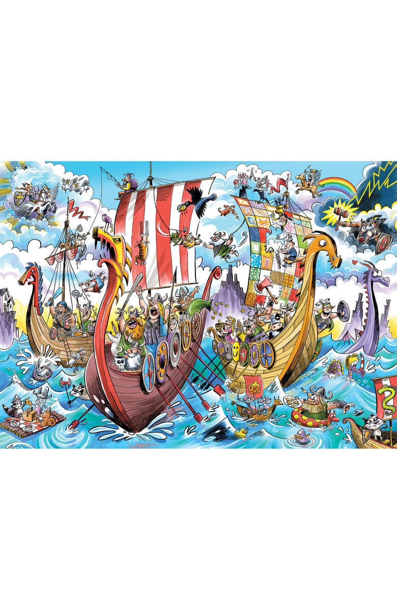 DoodleTown Viking Voyage 1000 Piece Puzzle Reference Poster Included, Alternate, color, Multicolored