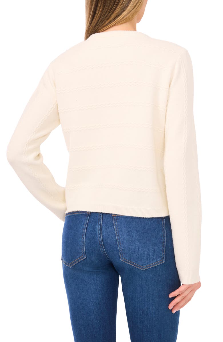 CeCe Tie Scarf Cardigan, Alternate, color, Butter Ivory