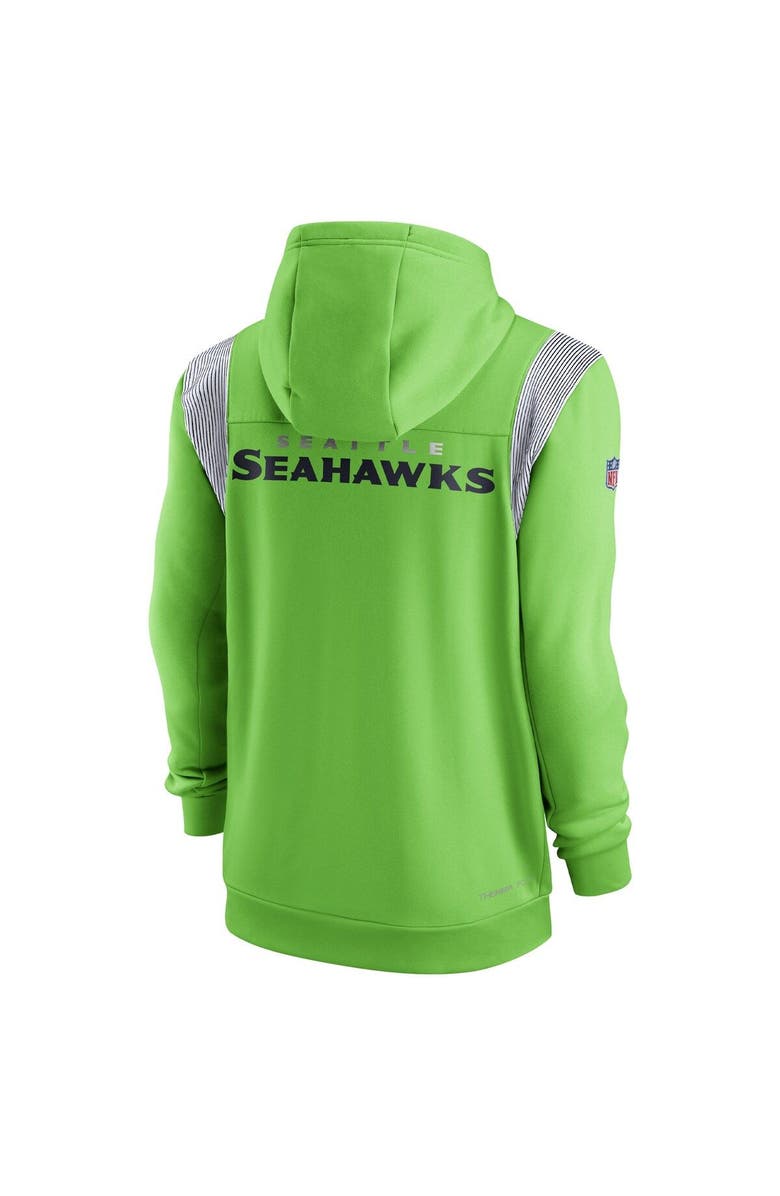Nike Men's Nike Neon Green Seattle Seahawks Performance Sideline Lockup Full-Zip Hoodie, Alternate, color, 