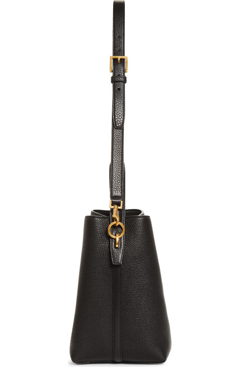 Saint Laurent Le 37 Supple Leather Bucket Bag, Alternate, color, Noir