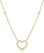 The Lovery Fine Jewelry Gold Bead Open Heart Necklace