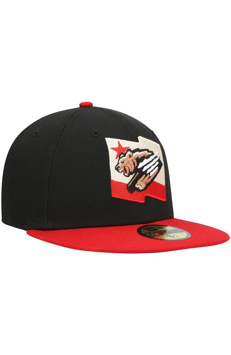 New Era Men's New Era Black Fresno Grizzlies Alternate Authentic Collection 59FIFTY Fitted Hat, Alternate, color, Black