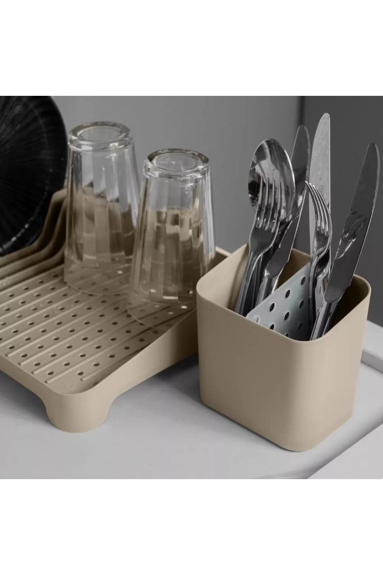 Durable Scratch Resistant Nonslip Utensil Holder with Removable Divider, Alternate, color, Beige