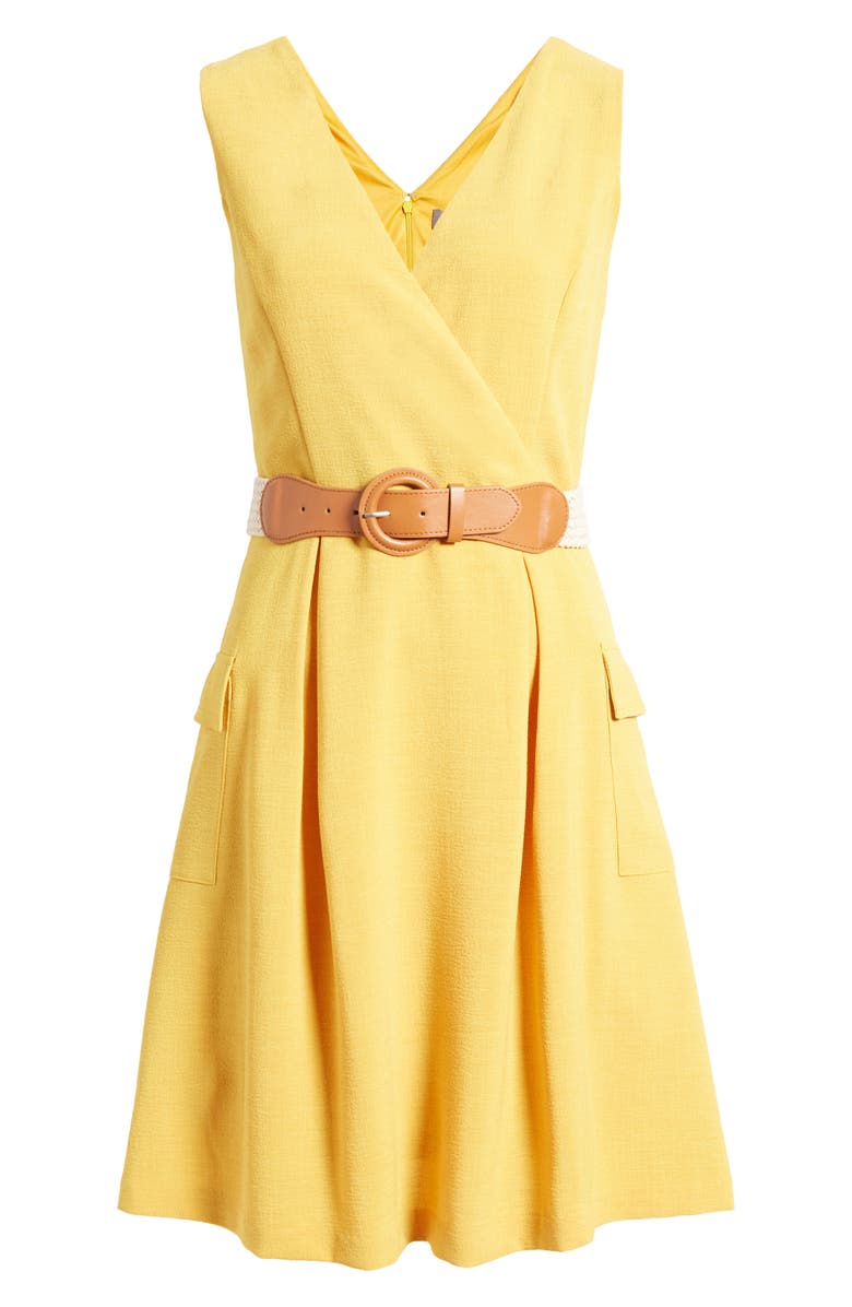 Donna Ricco Belted A-Line Dress, Alternate, color, 