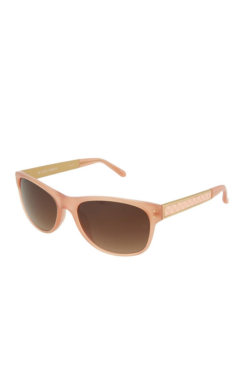 Linda Farrow 55mm Oval Sunglasses, Alternate, color, 