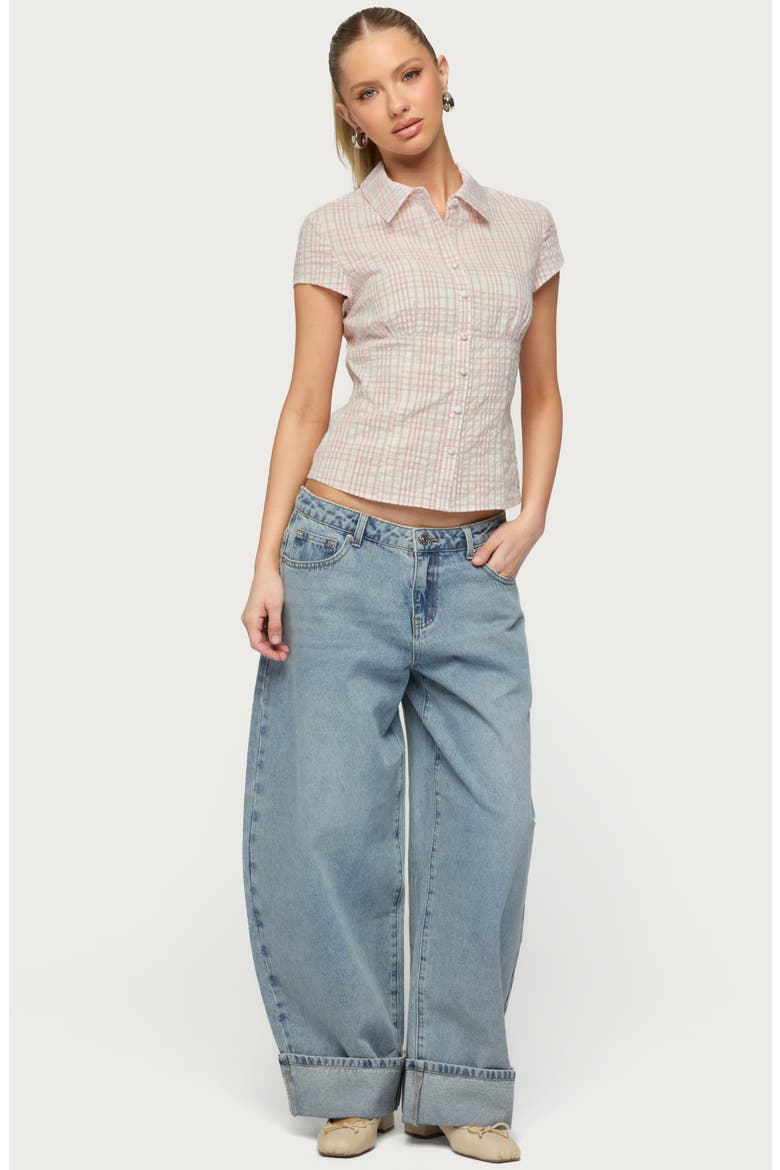 Kella Low Rise Baggy Wide Leg Jeans, Alternate, color, BLUE-VINTAGE-WASHED