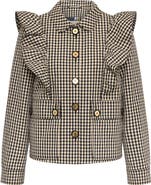 Maison Common Gingham Outdoor Jacket With Ruffles