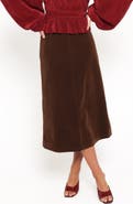 Petal & Pup Halina Velvet A-Line Midi Skirt
