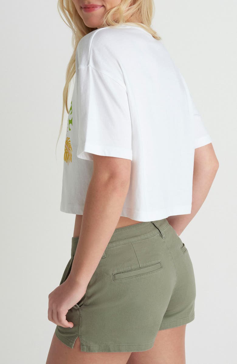 Hurley Find Your Coast Crop Cotton Jersey Graphic T-Shirt, Alternate, color, White