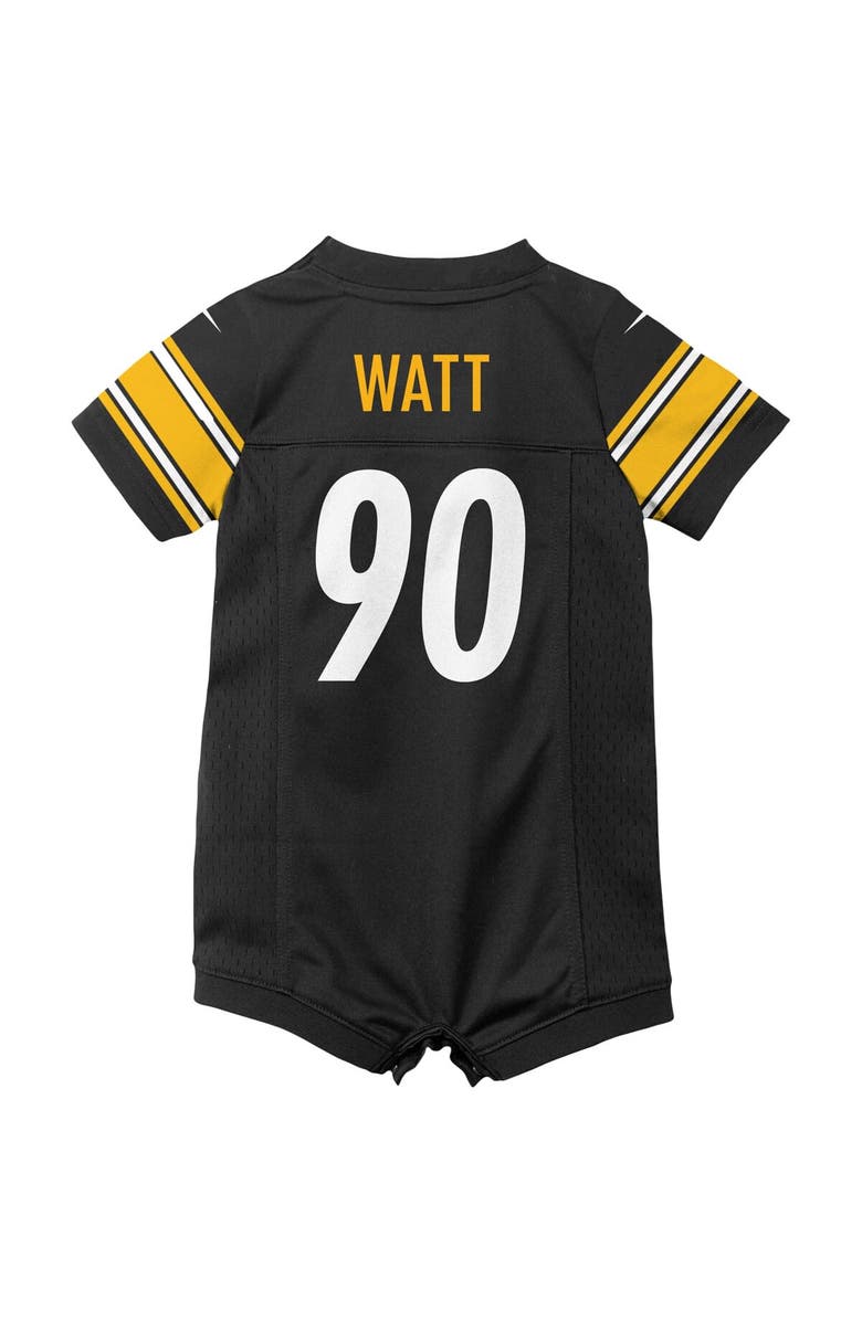 Nike Infant Nike T.J. Watt Black Pittsburgh Steelers Game Romper Jersey, Alternate, color, Black