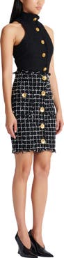 Balmain Tweed pencil skirt with buttons