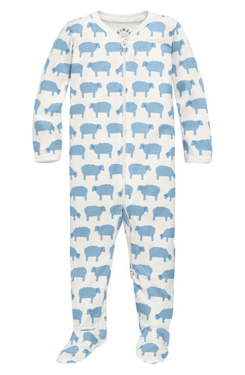 Animal Friends Organic Cotton Zip Footie