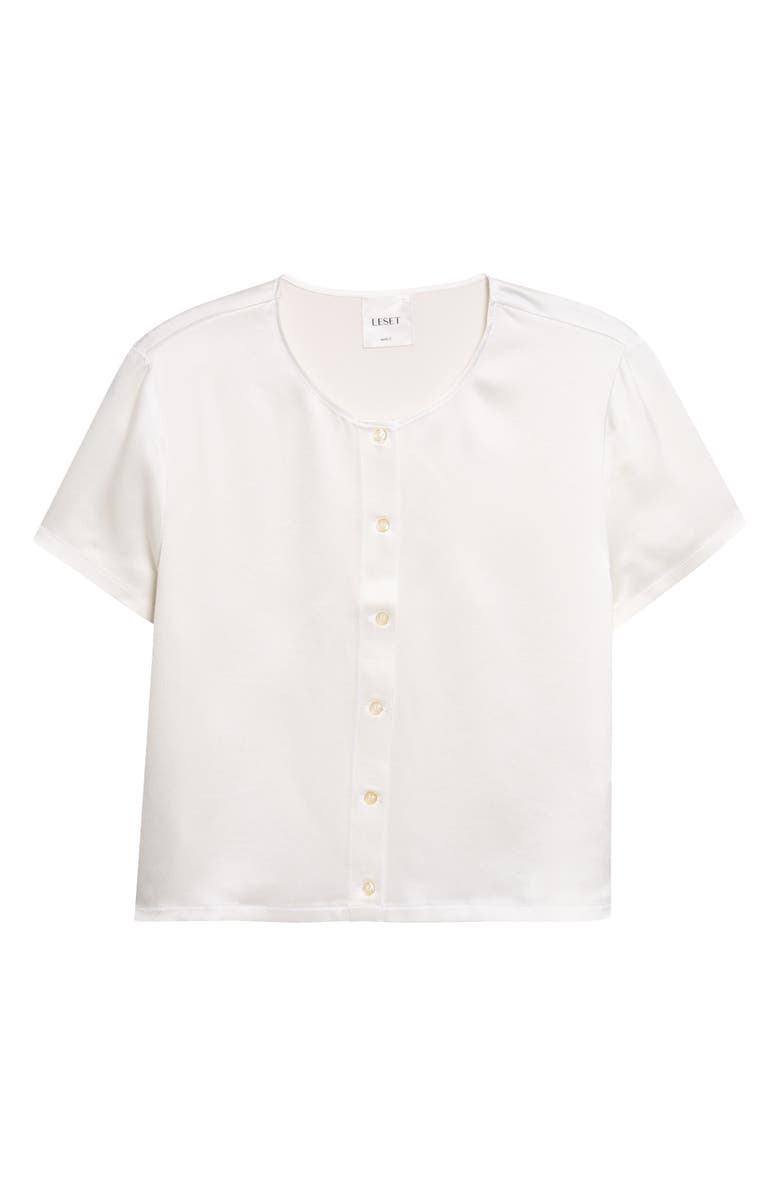 LESET Barb Short Sleeve Top, Main, color, Optic White