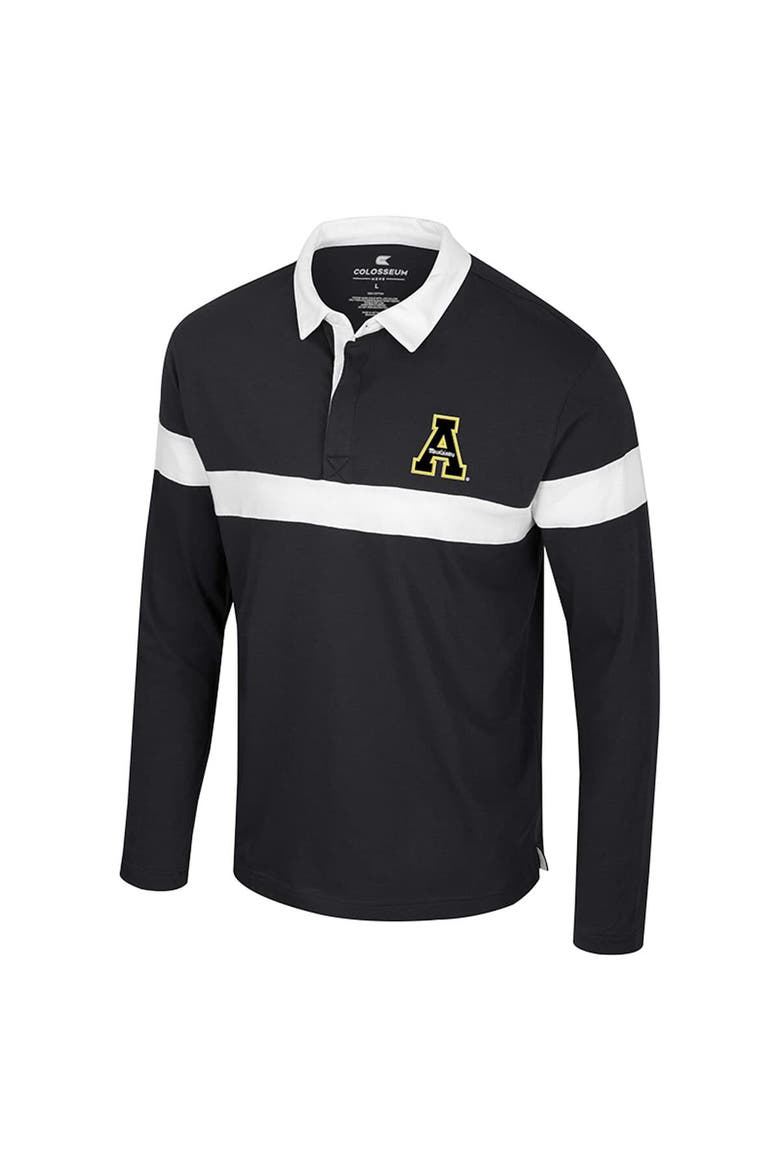 Men's Colosseum  Black Appalachian State Mountaineers Too Cool For School Long Sleeve Polo, Alternate, color, Black