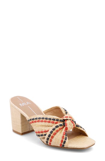 Shop Mia Hania Block Heel Sandal In Natural