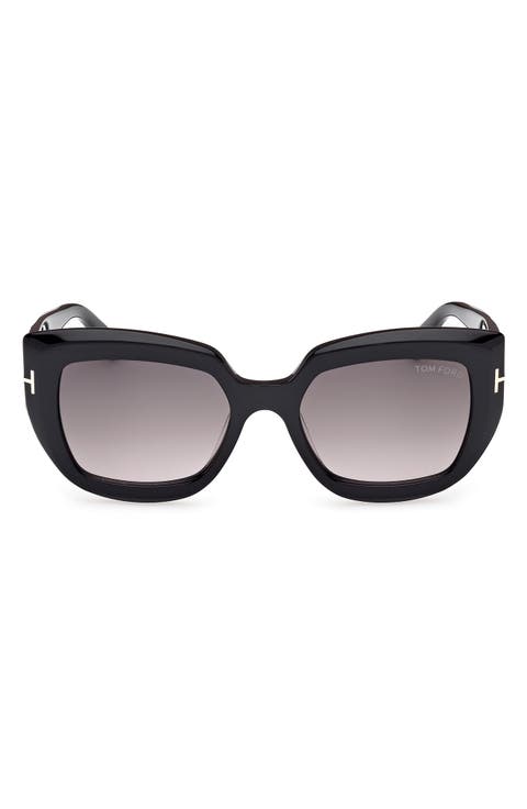 Saltzman 53mm Gradient Butterfly Sunglasses