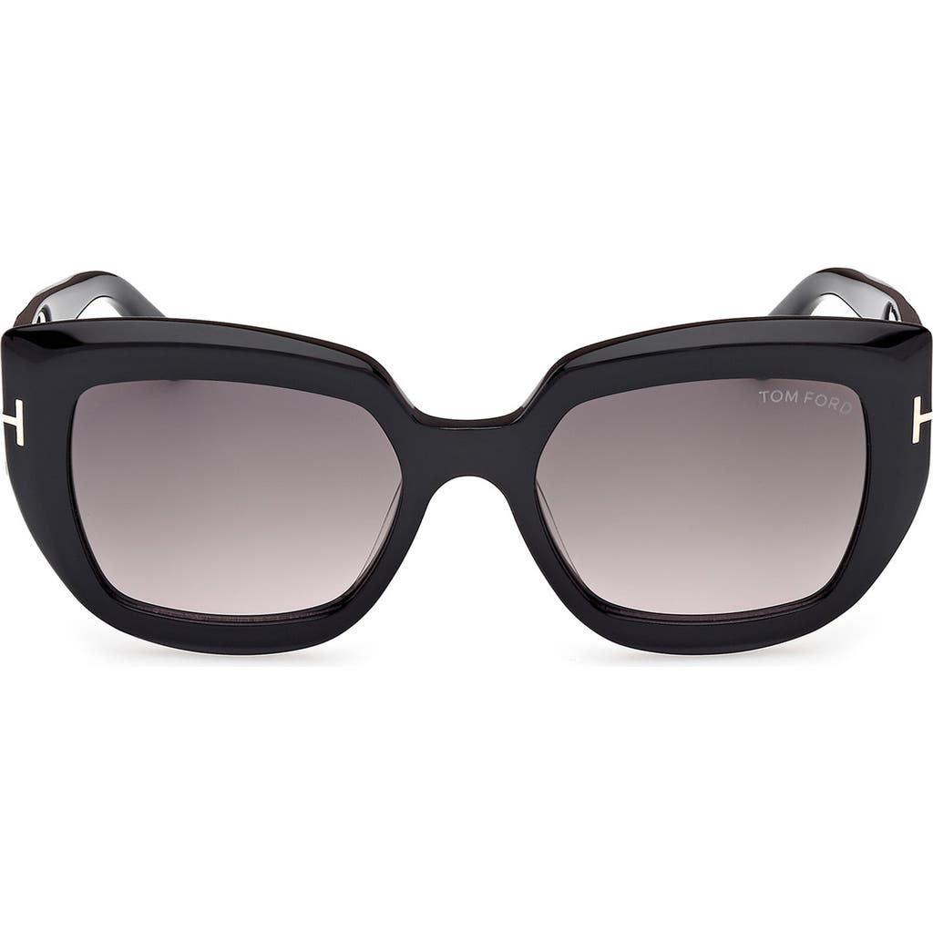 Tom Ford Saltzman 53mm Gradient Butterfly Sunglasses In Brown