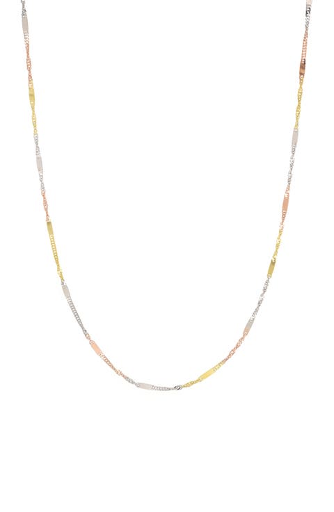 14K Gold Tri-Tone Twisted Chain Necklace (Nordstrom Exclusive)